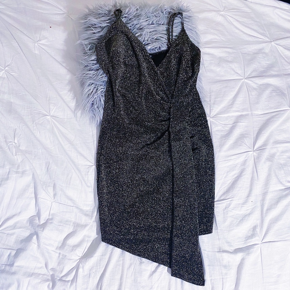 ❌SOLD❌ Sexy mini scrunch sequenced dress